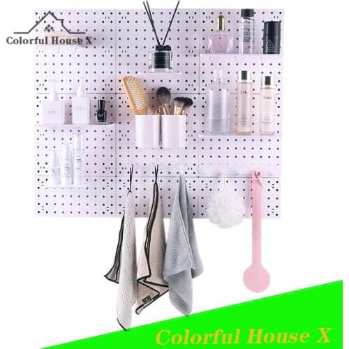 Plastic Hole Plate Multifunctional Store Partition Free Punching Wall Hanging Rack Hook Living Room Bedroom Storage Accessories