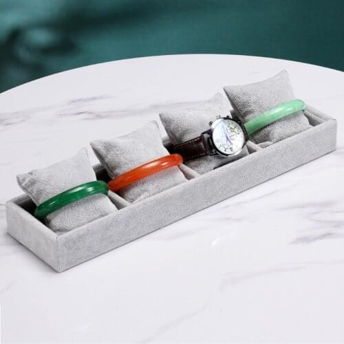Bracelet Tray 4 Grids Jewelry Display Box Jewelry Pillow Display Prop Watches Bracelet Showcase Watch Tray