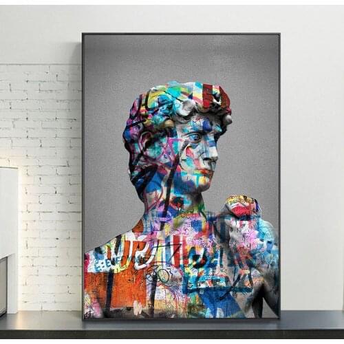 Portrait of David Sculpture Abstract Paintings on the Wall Art Posters and Prints Graffiti Art David Canvas Pictures Home Decor