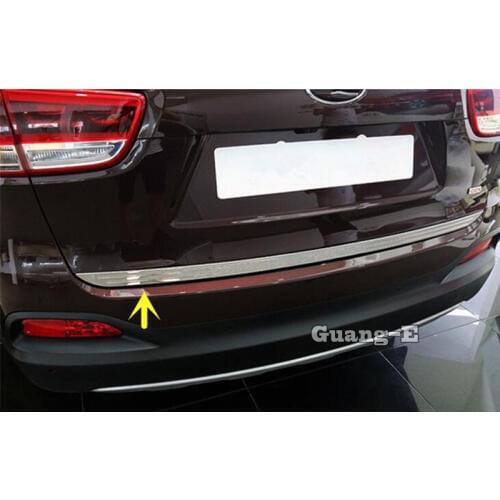 For Kia Sorento L 2015 2016 2017 Stainless Steel Rear Back Door License Tailgate Bumper Frame Plate Trim Lamp Trunk 1pcs