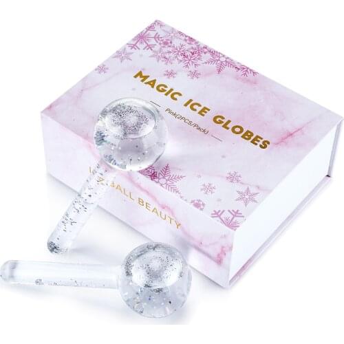 Facial Ice Globe Rollers Magic Cold Balls for Eye Massage Beauty Ice Hockey Energy Crystal Face Roller Ball Skin Care Tools