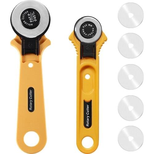 RORGETO 28/45mm Round Rotary Cutting Knife and Wordless Blades Leather Craft Stitching Roller Round Knife Cloth Cutting Knife