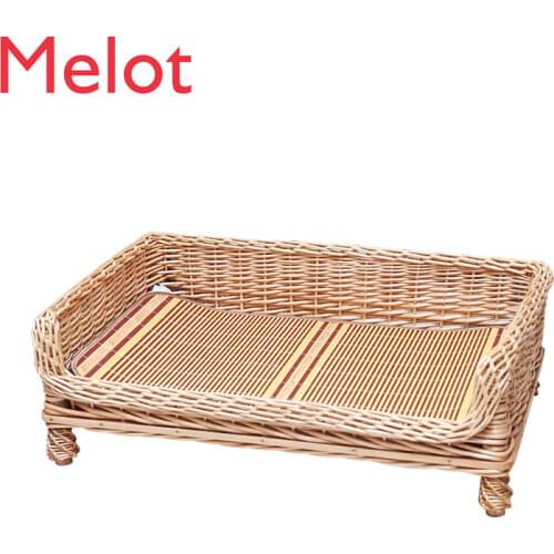 Kennel Rattan Removable and Washable Winter Warm Mat Dog Kennel Pet Bed Cat House Teddy Large, Medium and Small Dogs Four