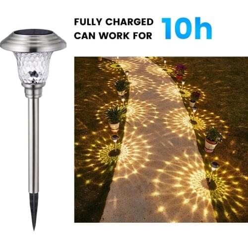 Solar Lawn Light LED Garden Ground Plug Light Outdoor Waterproof Solar Street Light Stainless Steel Glass Illumination Light
