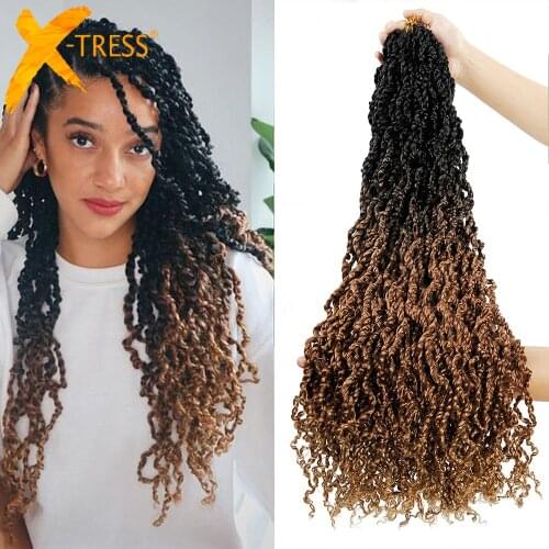 Synthetic Curly Passion Twist Pre Looped Crochet Braiding Hair Extension Long Majesty Senegalese Twist For Black Women X-TRESS