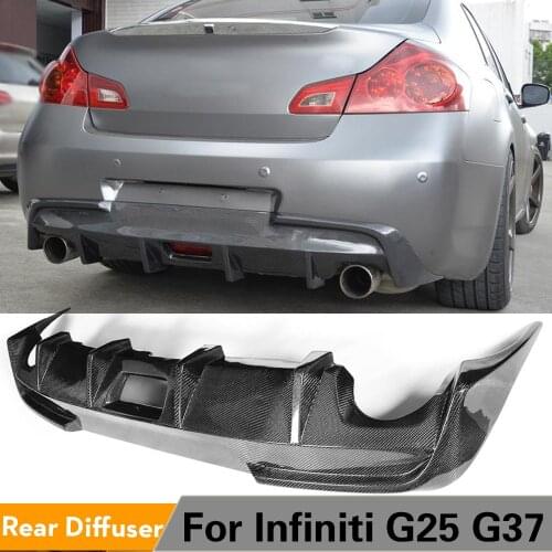 Carbon Fiber Car Rear Bumper Lip Diffuser for Infiniti G37 4-Door Base Sedan X Sedan 2009-2013