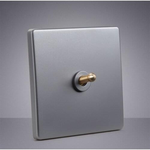 High Quality Home Improvement Silver Gray Retro Lever 2 Way Toggle Switch Wall Light Switch 86 Type Power Switch Socket