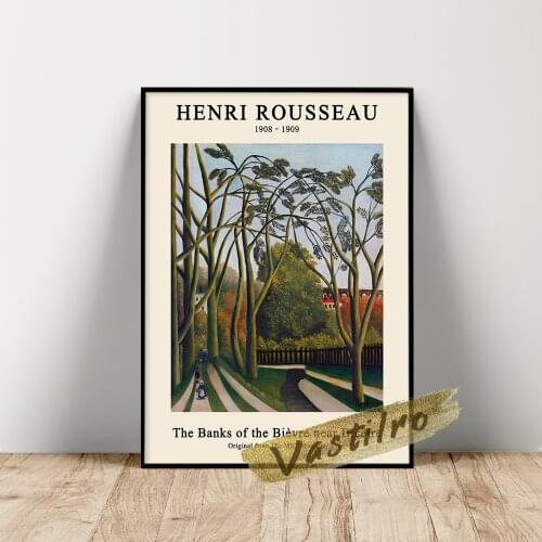 Henri Rousseau Museum Exhibition Poster, The Banks Of The Bievre Near Bicetre Oil Painting, Rousseau Retro Wall Art, Idea Gift