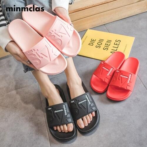 Minmclas Slippers Womens Summer Wear Couples Cute Home Indoor Slippers Home Non-slip Bathroom Slippers Sandals and Slippers