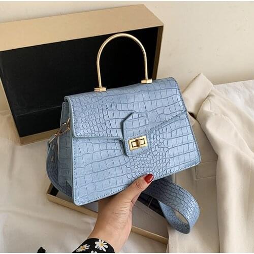 Crocodile Pattern Womens Bags 2021 New Luxury Female Shoulder Bags Quality Pu Leather Handbags Trending Ladies Messenger Bags
