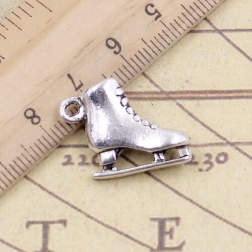 10pcs Charms Roller Skates Ski Boots 21x18x6mm Tibetan Bronze Silver Color Pendants Antique Jewelry Making DIY Handmade Craft