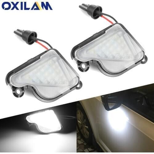 2Pcs Car LED Under Side Mirror Light Puddle Lamp For Skoda Superb 2 2008-2020 Octavia Mk2 1Z 2004-2013 Octavia MK3 5E 2012-2020
