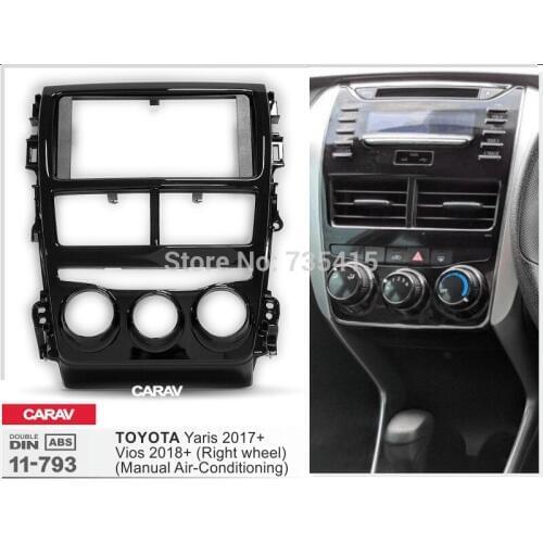 2Din Car Stereo Radio Fascia Panel Plate Frame Kit for TOYOTA Yaris 2017+, Vios 2018+ (Manual Air-Conditioning / Right Wheel))