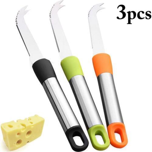 3pcs Stainless steel Eco-friendly Cheese Slicer Cheese Tool Butter Cutting Board Butter Cutter Knife Board Kitchen Kitchen Tools