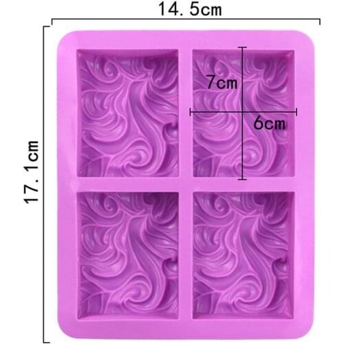 4-cavity wavy flower silicone handmade soap mold Cake essential aromatherapy mold mold DIY oil plaster soap mold E6Z6