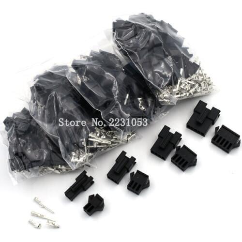 40Sets SM2.54 Kit Connector Assortment Kit 2p 3p 4p 5p 2.54mm Pitch Female and Male Header Connectors Adaptor Terminal