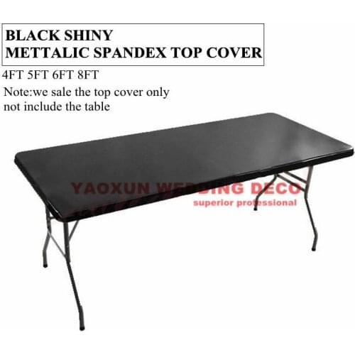 5ft 6ft 8ft Bronzing Mettalic Top Rectangle Spandex Table Cover Cloth Wedding Tablecloth Event Hotel Decoration
