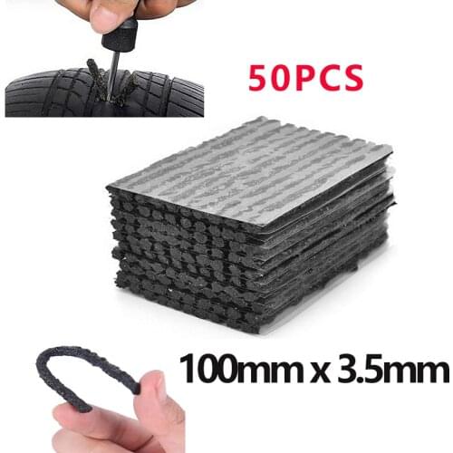 50Pcs Car Tire Repair Strip Tubeless Tire Seal Patch Plug Car Motorcycle Tire Puncture Repair Recovery Kit Repair Tool Dropship