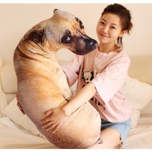 50cm 3D Simulation Puppy Shape Cushion Throw Pillow With PP Cotton Inner Home Decor Toys Soft Plush Short Dog Doll Detachable