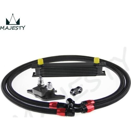 7 ROW ENGINE OIL COOLER KIT FOR BMW MINI COOPER S SUPERCHARGER R56 black british