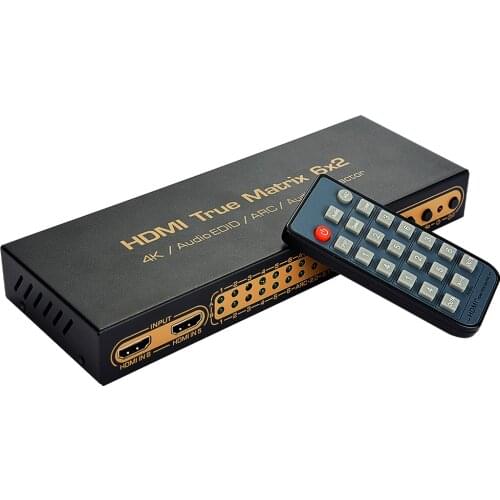 NK-H62 6X 2 Matrix Switch 4K Audio EDID ARC Audio Extractor 6 in 2 Out Switcher/Splitter Support for Ultra 4K x 2K 3D 1080p