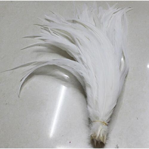 Free shipping 200 PCS High quality Natural white rooster tail feathers 30-35cm / 12-14 inches