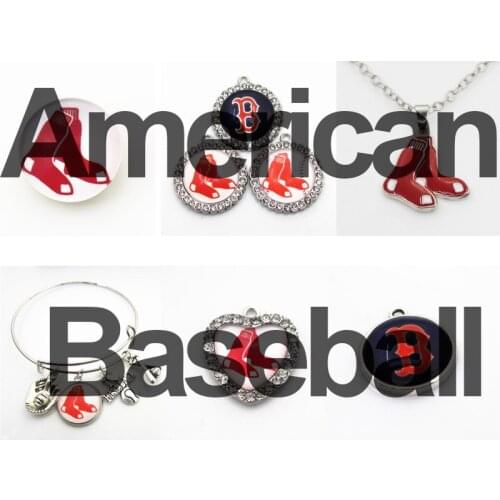 Baseball Boston Dangle Charms Mix Style DIY Pendant Bracelet Necklace Earrings Jewelry Making Accessories