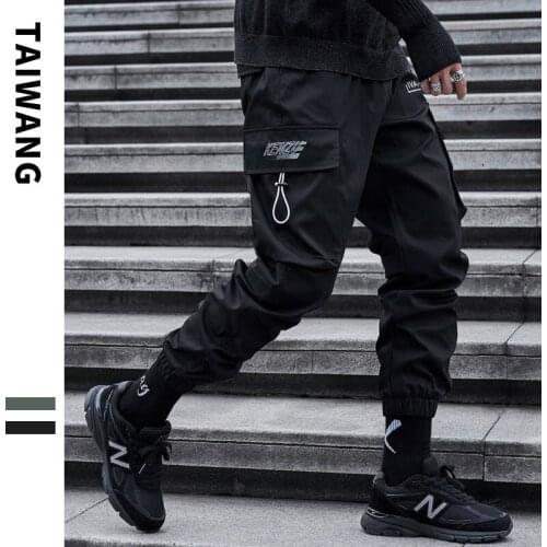 Mens pants weatpants Hip Hop joggers cargo pants men casual pants streetwear splice Multi-pocket trousers men