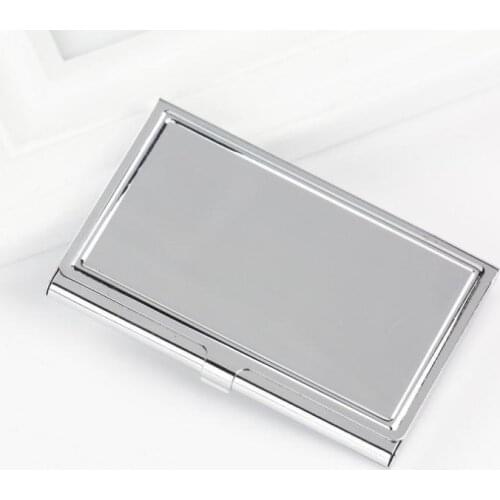 100PCS Blank DIY Stainless Steel Metal Business Name Credit ID Card Pocket Case Box Keeper Holder FREE SHIPPING SN1086