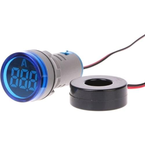 AC 220V 22mm Digital Ammeter 0-100A Current Monitor Meter Signal Lamp Amperemeter