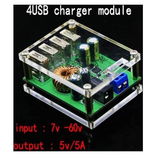 DC-DC 7-60V To 5V 5A 4USB Output Buck Converter Step-down Power Supply Module