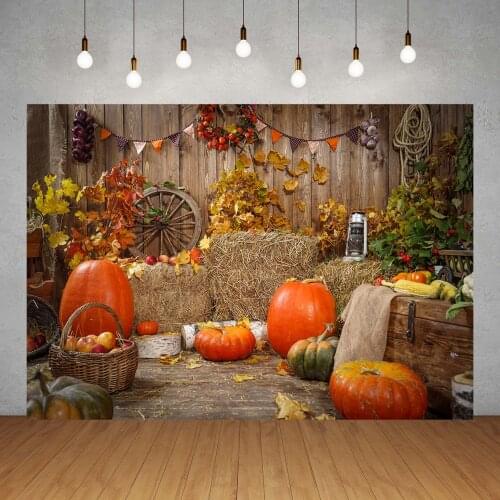 Halloween Decor Barn Pumkins Photography Backgrounds Vinyl Backdrops for Children Portrait Family Party Photocall Photo Studio