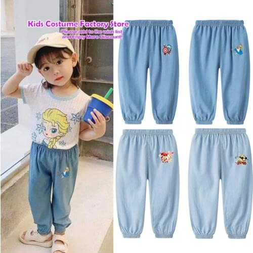 Childrens Mickey Minne Mosquito Pants Summer 2021 Baby Cartoon Pants Boys Girls' Trousers Baby Casual Pants Bottoms Clothes