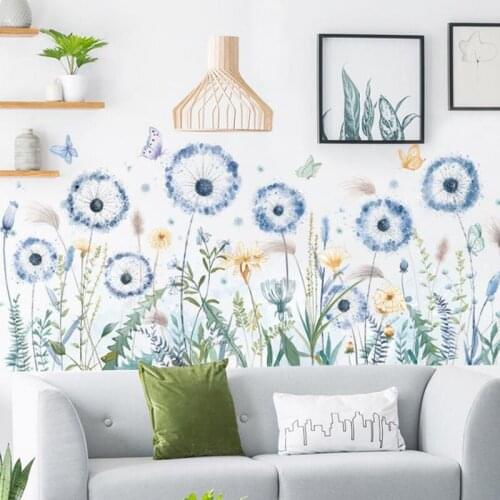 DIY Dandelion Baseboard Stickers Sunflower Daisy Flower Bedroom Sofa Background Removable Wall Posters