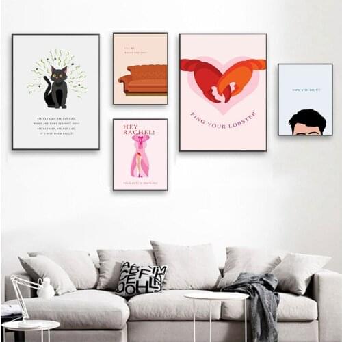 Friends TV Show Door Smelly Cat Nordic Posters And Prints Wall Art Canvas Painting Classic Wall Pictures For Living Room Decor