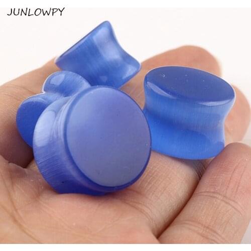 JUNLOWPY Stone Saddle Flesh Tunnel Taper Gauge Ear Plug Expander Kits Stretcher Wholesale Piercing Body Jewelry 80pcs Mix 5-18mm