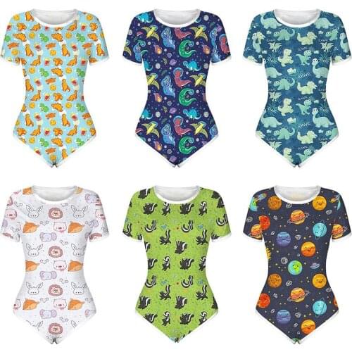 Classic short Sleeve Adult Baby Diaper Lover Button Crotch Romper Onesie for ddlg