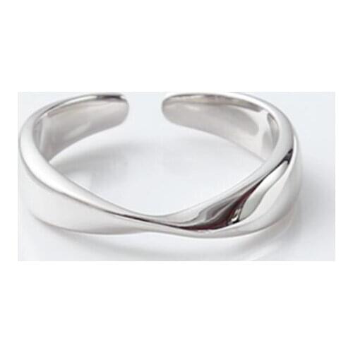 New Fashion Simple Irregular Twisted Smooth Opening Rings For Women Geometric Wave Finger Ring SAR171