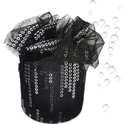 1roll 25 yards Glitter Sequin Embroidery Bubble Yarn Organza Lace Ribbons DIY Craft Clothes Dress Sewing Material