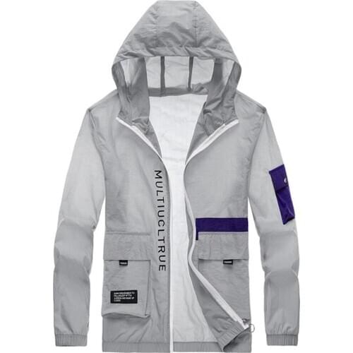 2020 Summer new sunscreen coat mens rash guards thin jacket casual breathable multi-pocket womens sunscreen clothing