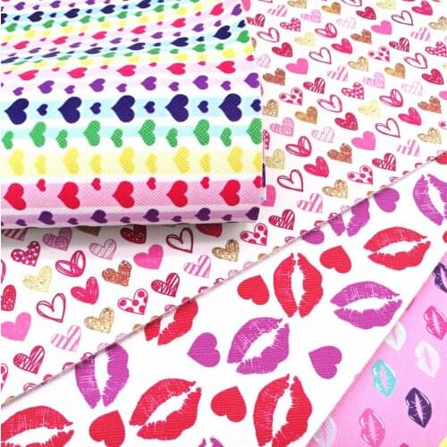 Free shipping 7.6*12inch cartoon line print synthetic leather fabric for DIY accessories BHY349