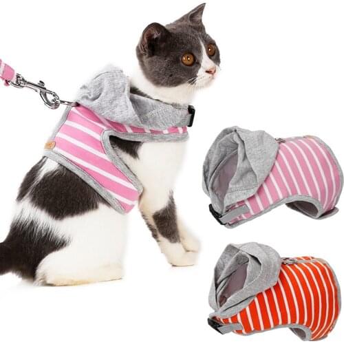 Cute Cat Harness and Leash Set Nylon Mesh Pet Puppy Harness Lead Cat Collar Clothes Vest For Small Cats Dogs Kitten Pet Supplies