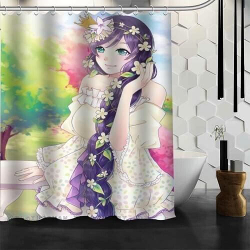 Custom Love Live! Anime Girl Shower Curtain 12 Hooks For The Bathroom High Quality Polyester Fabric Bath Curtain 3D Printing