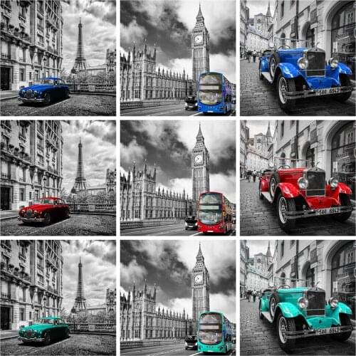 HUACAN 5d Diamond Painting Country DIY Mosaic Landscape Full Square Drill Diamond Embroidery Car Home Decor Handicraft