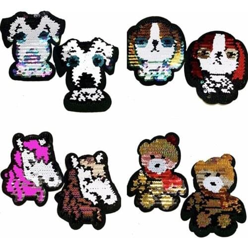 NEW Crafts Cute Unicorn Reversible Change Color Sequins Sew On Patches for Clothes DIY Patch Bag Clothing Coat Sweater Applique