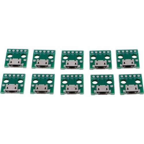 10Pcs Or 20pcs Mini Micro USB To DIP Adapter 5Pins Female Connectors PCB Converter Boards