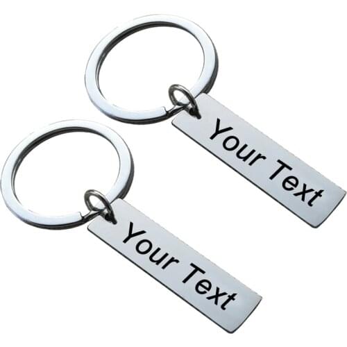 Personalized Customize Keyring Engraved with Your Name Text Date Logo Signature Custom Key Chain