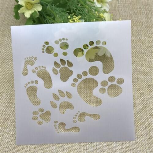 Foot Plastic Layering Stencils for DIY Scrapbooking/photo album Decorative Embossing DIY Paper Cards Crafts