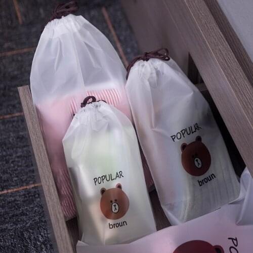 1PCS Bear Transparent Drawstring Bag Multi Size Jewelry Packaging Bag Waterproof Shoes Storage Bag Portable Travel Cosmetic Bag