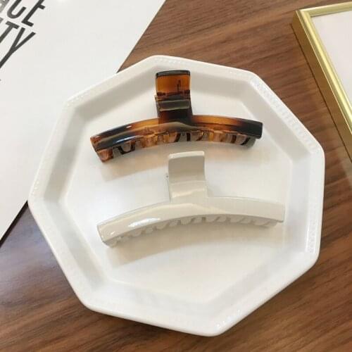 Rectangle Hair Claws Solid Color Plastic Hair Grab Clips Women Korean Hair Accessories for Girls Buckle Bath Ponytail Holder